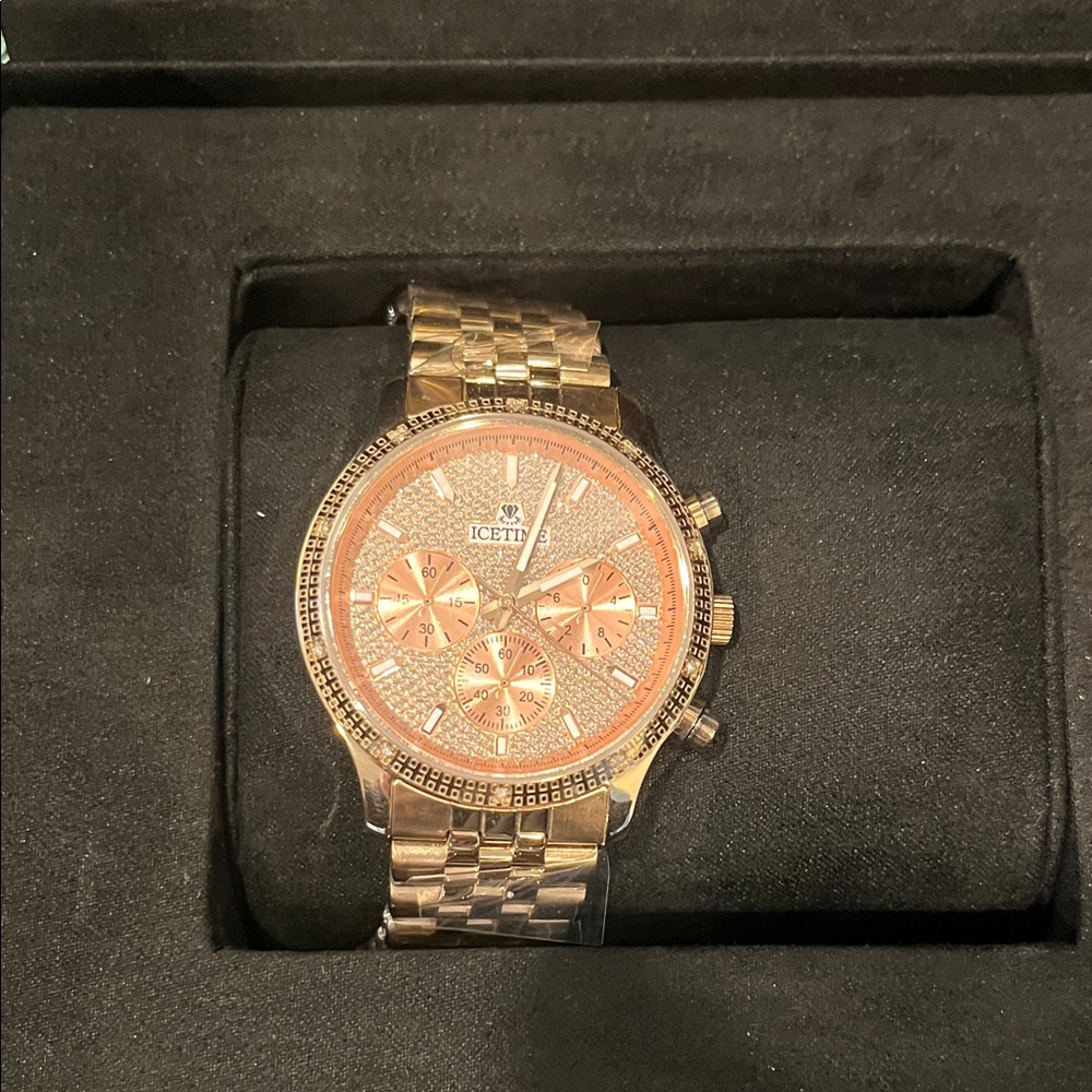 Ice Watch with Copper Dial and Gold Bracelet